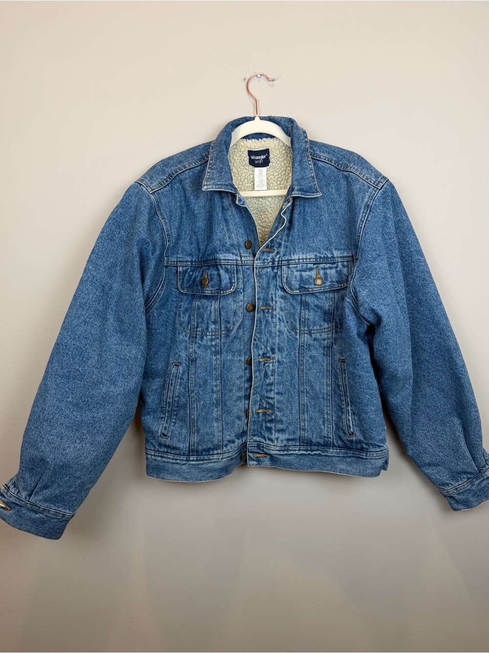 Vintage Wrangler Sport Sherpa Lined Denim Jacket Men’s L